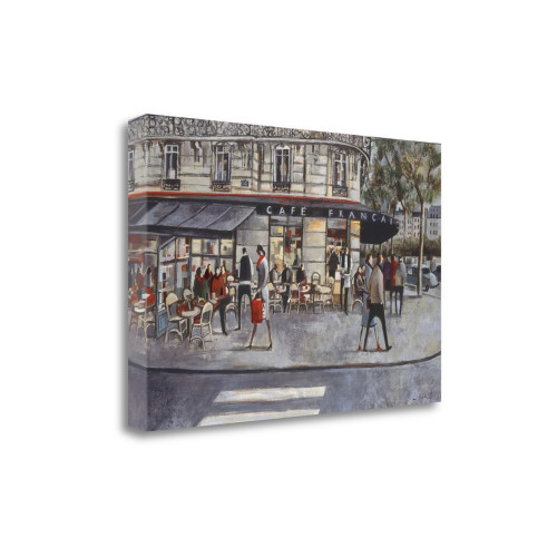 Shopping In Paris 1 Wrapped Canvas Print Living Room Wall Art