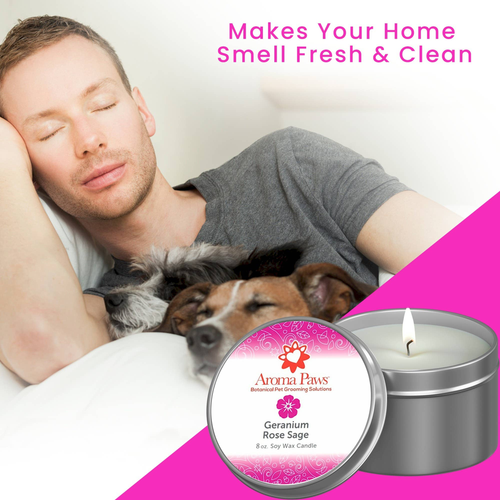 8 OZ CANDLE IN TIN GERANIUM SAGE