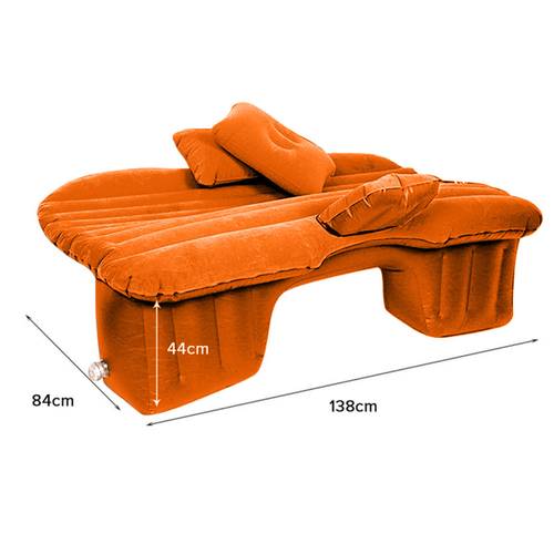 Inflatable Car Mattress Portable Travel Camping Air Bed Rest Sleeping Bed Orange