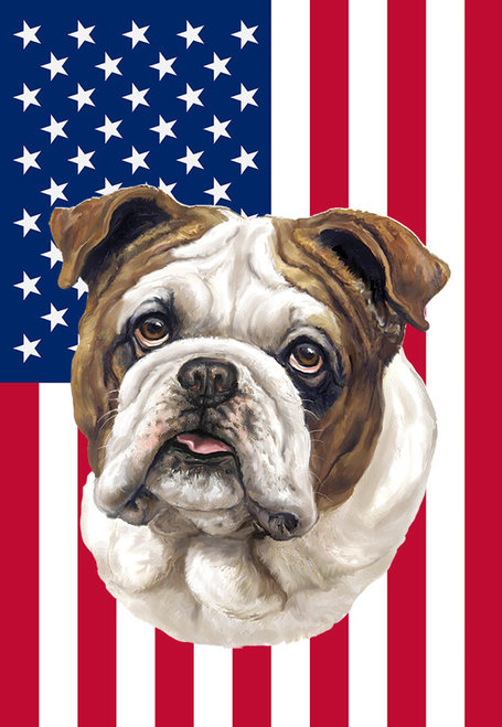 Bulldog - Best of Breed American Flags House and Garden Size..