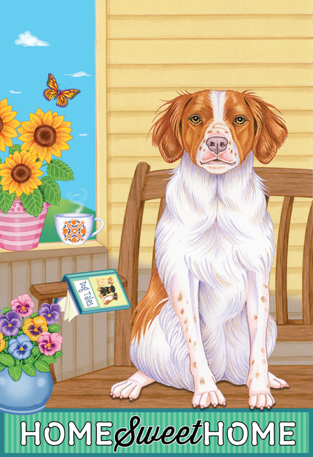 Brittany Spaniel - Tomoyo Pitcher Home Sweet Home Outdoor Flag