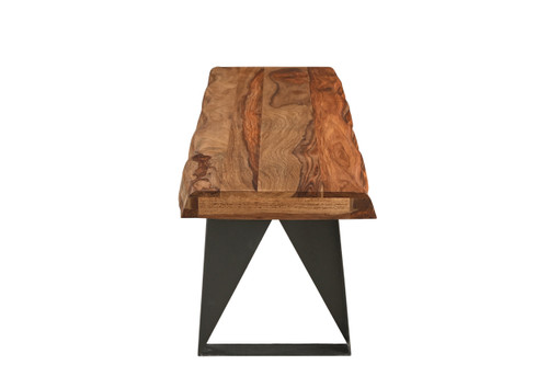 Six Piece Brown and Black Solid Wood Dining Set with Four Chairs