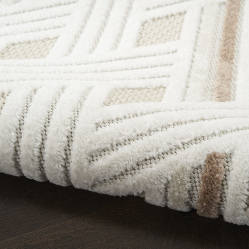6' Ivory Geometric Runner Rug