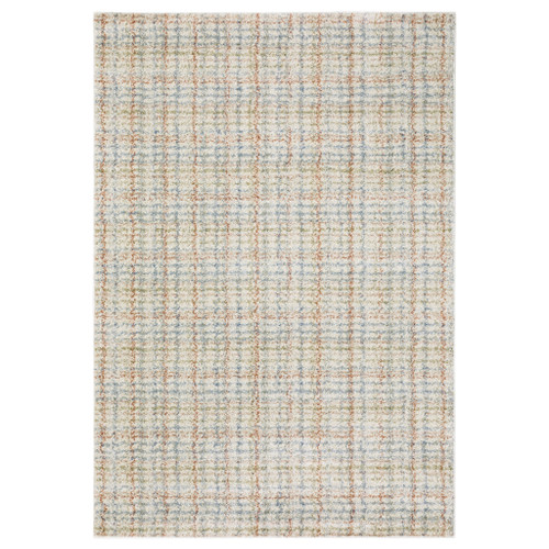 5' X 7' Blue And Rust Plaid Area Rug
