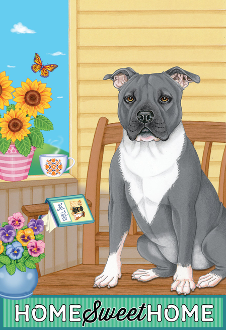 Pit Bull Blue - Tomoyo Pitcher Home Sweet Home Garden Flag