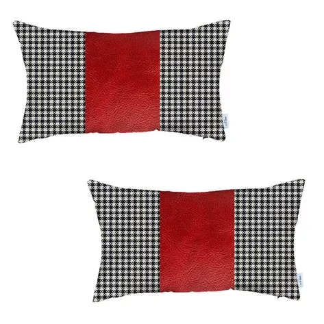 Boho-Chic Vegan Faux Leather Throw Pillow Covers