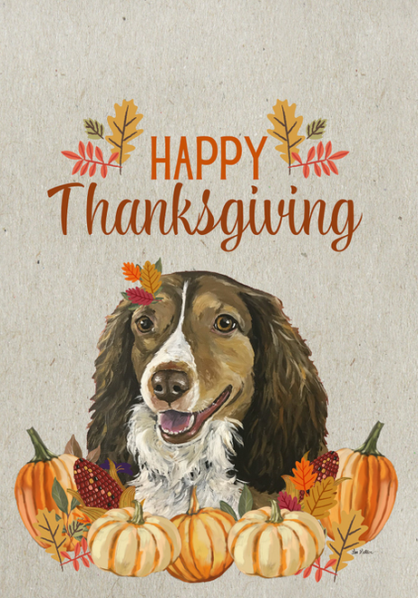 Brittany Spaniel - Hippie Hound Studio Best of Breed Thanksgiving House and Garden Flag