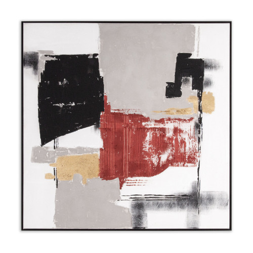 Scarlet Surrender And Hand Painted Canvas Hand Painted Black Floater Frame Wall Art