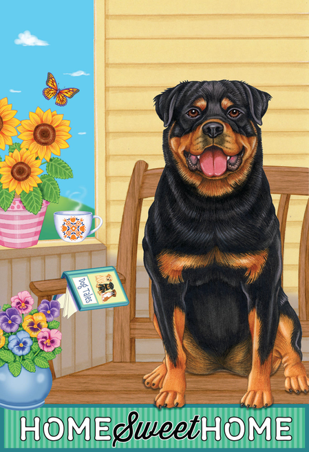 Rottweiler- Tomoyo Pitcher Home Sweet Home Garden Flag