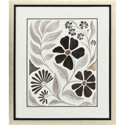 Modern Petals III Gold Framed Wall Art