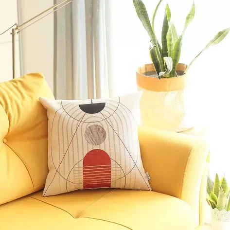 Boho-Chic Printed Jacquard Throw Pillow