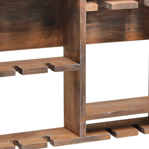 4" Brown Wood Entertainment Organizer