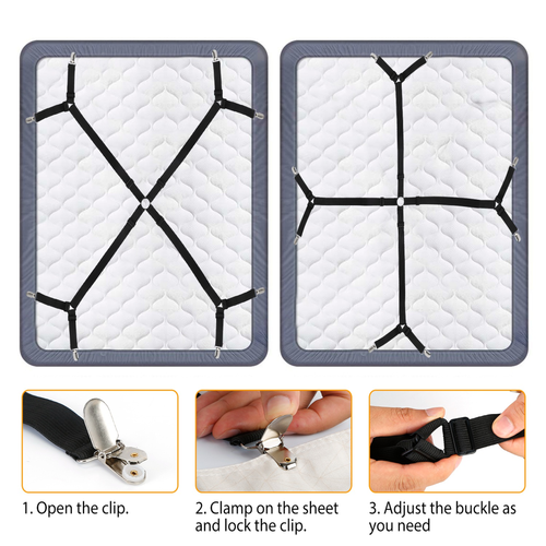Bed Sheet Fasteners Adjustable Crisscross Elastic Sheet