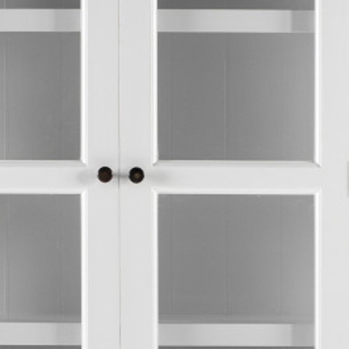 87" Antiqued White Solid Wood Pantry Or Storage Closet