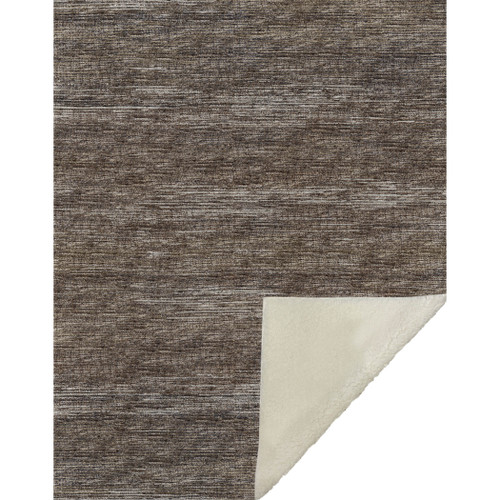 50" X 70" Brown And Beige Abstract Microfiber Plush Throw Blanket