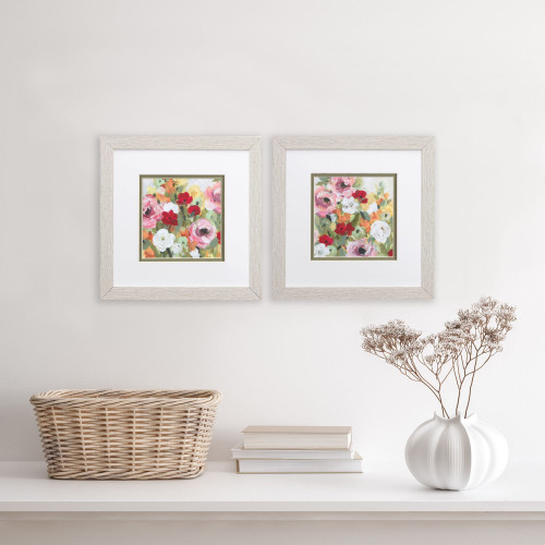 Set Of Two Leas Garden Distressed White Framed Wall Art
