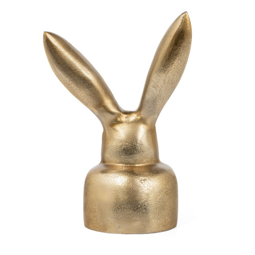 10" Gold Aluminum Rabbit Tabletop Sculpture