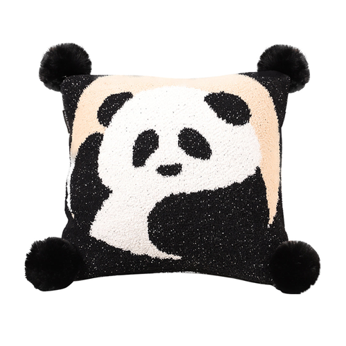 Panda PomPom Decorative Pillowcase
