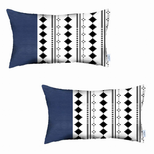 Bohemian Vegan Faux Leather Throw Pillow Set
