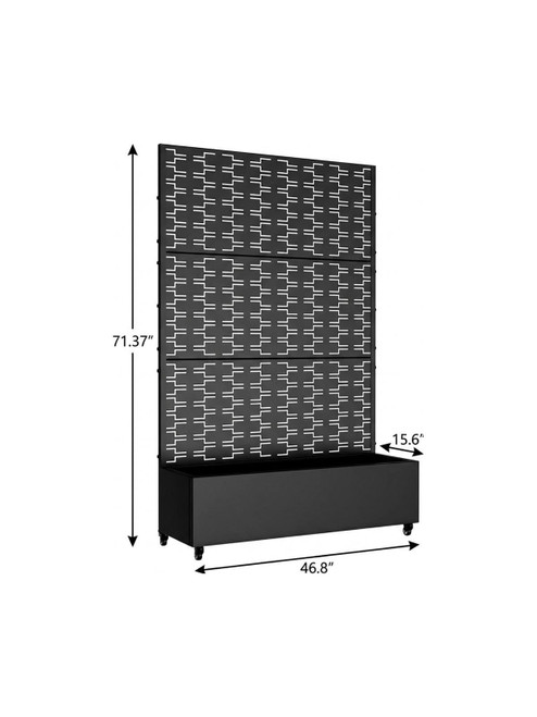 71" X 47" Black Galvanized Metal Rectangular Planter Box