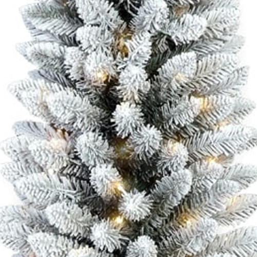 7' Pre Lit Full Frosted Spruce Christmas Tree
