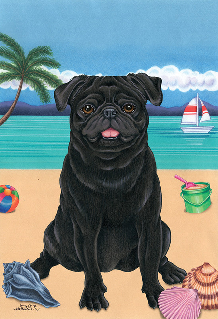 Labradoodle Black - Hippie Hound Studios Welcome  House and Garden Flags