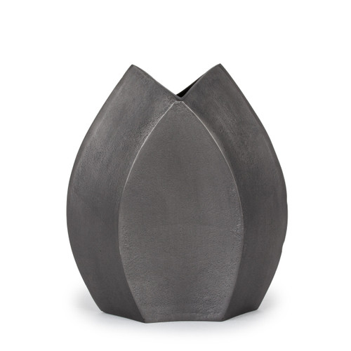 12" Black Aluminum Table Vase