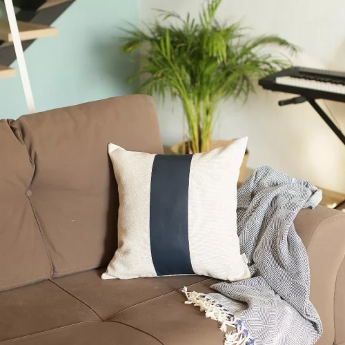 Vegan Faux Leather Throw Pillow Set of 2