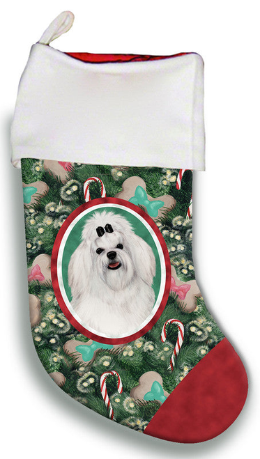 Maltese Bow- Best of Breed Christmas Stocking
