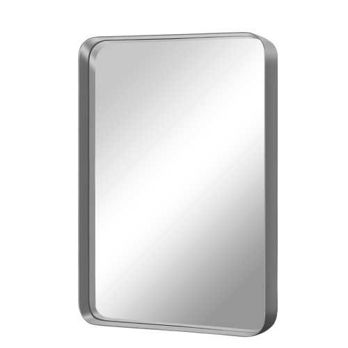 50" Silver Metal Leaning Framed Accent Mirror