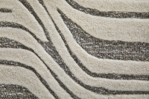 12' X 15' Blue And Ivory Wool Abstract Hand Tufted Area Rug