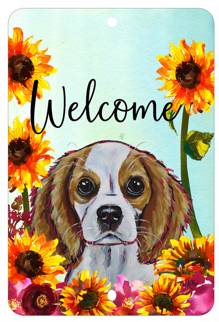 Cavalier King Charles Blenheim - HHS Welcome Indoor/Outdoor Aluminum Sign