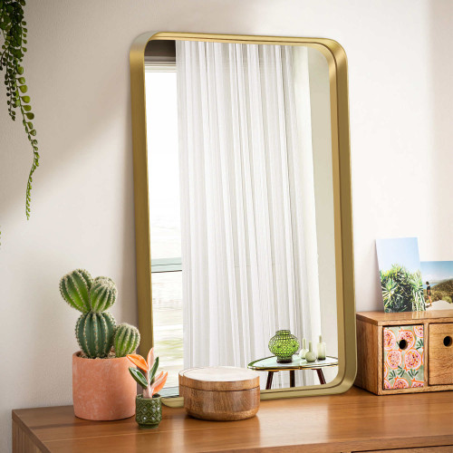 38" Gold Metal Framed Standing Mirror