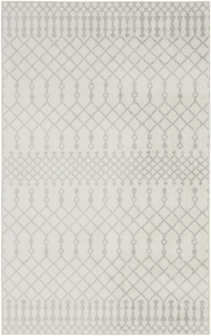 2' X 4' Gray And Ivory Moroccan Washable Area Rug