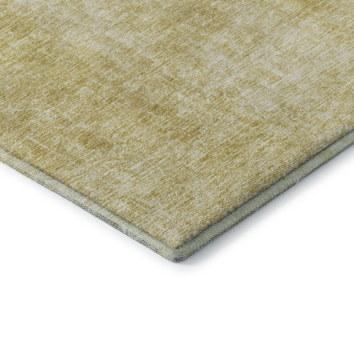 9' X 12' Gold And Ivory Abstract Washable Area Rug With UV Protection