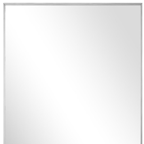 Silver Aluminum Freestanding Ornate Framed Accent Mirror