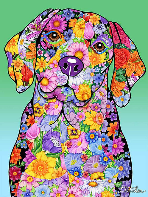 Beagle - Tomoyo Pitcher Flowers Outdoor Flag