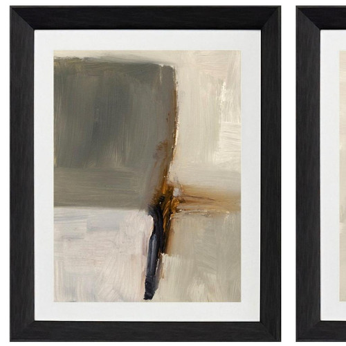 Segmented Neutrality Dark Brown Framed Wall Art
