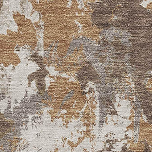 3' X 5' Brown Taupe And Beige Floral Washable Area Rug With UV Protection