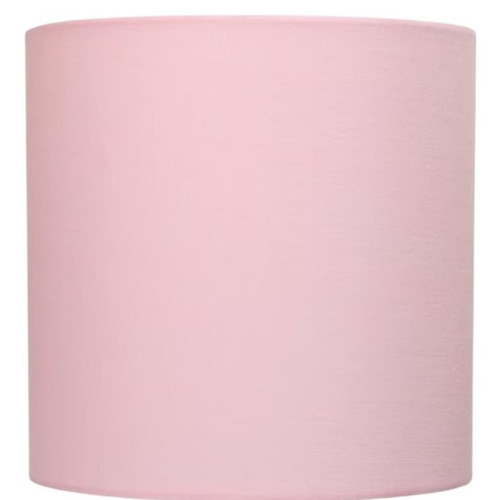 20" White Metal Table Lamp LED With Light Pink Drum Shade
