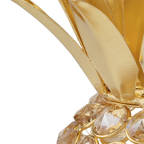 11" Faux Crystal And Gold Pineapple Sculpture