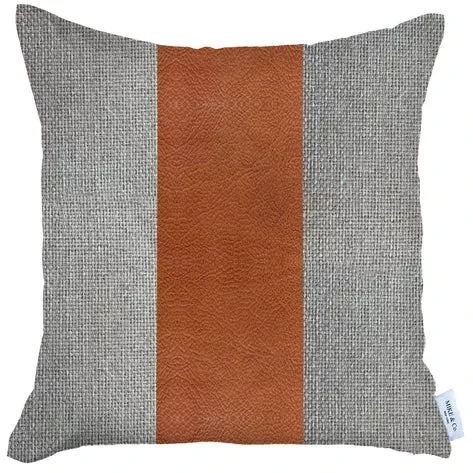 Boho-Chic Vegan Faux Leather Throw Pillow Covers
