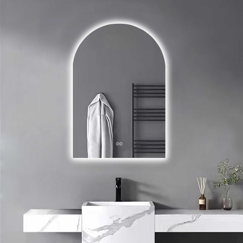 31" Clear Lighted Arch Unframed Bathroom Vanity Mirror