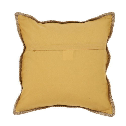 20" Yellow Beach Cotton Blend Throw Pillow