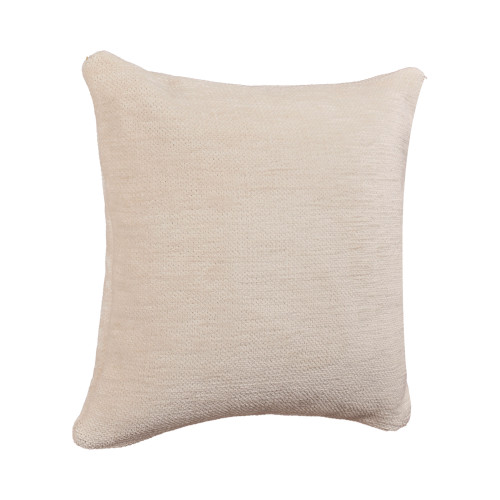 20" Ivory And White Chenille Throw Pillow