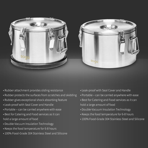 L  Stainless Steel Insulated Food Carrier Warmer Container
