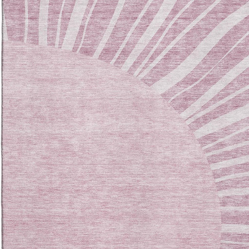 3' X 5' Blush And Ivory Abstract Washable Area Rug With UV Protection