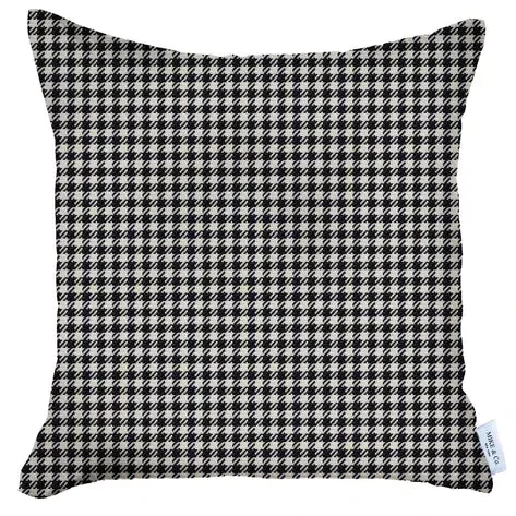 Boho-Chic Houndstooth Jacquard Throw Pillow