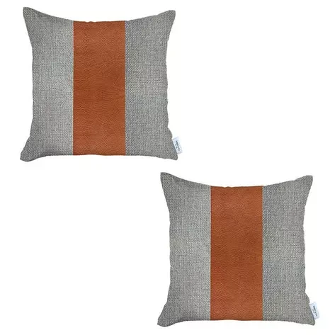Boho-Chic Vegan Faux Leather Throw Pillow Covers