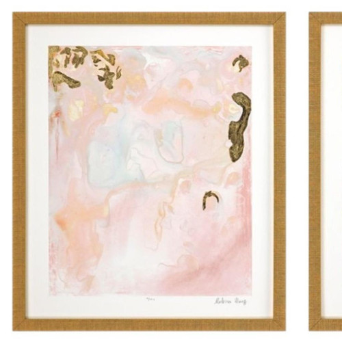 Gold Planet I Distressed Gold Framed Wall Art